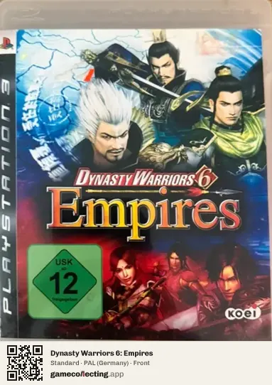 Dynasty Warriors 6: Empires PlayStation 3, Germany box front