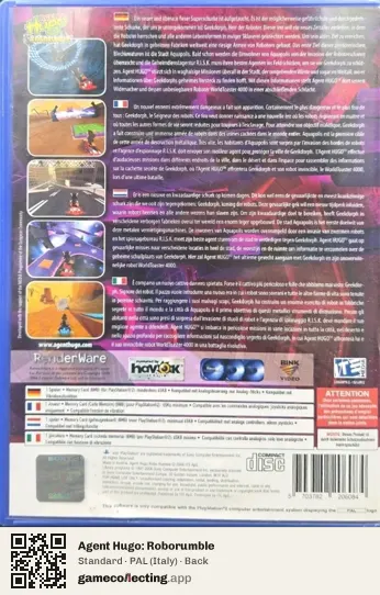 Agent Hugo: Roborumble PlayStation 2, Italy box back