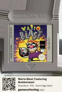 Wario Blast: Featuring Bomberman! Game Boy, PAL cartridge label