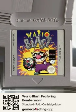 Wario Blast: Featuring Bomberman! Game Boy, PAL cartridge label