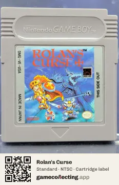 Rolan's Curse Game Boy, NTSC cartridge label