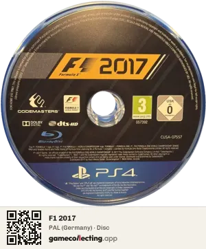 F1 2017 PlayStation 4, PAL disc