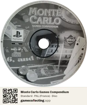 Monte Carlo Games Compendium PlayStation, PAL disc