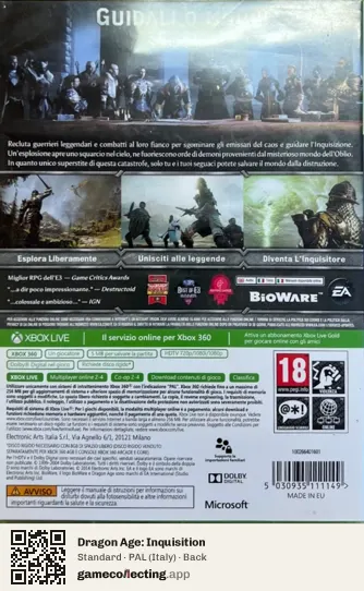 Dragon Age: Inquisition Xbox 360, Italy box back