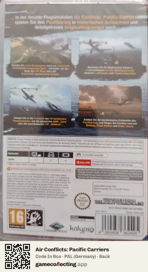 Air Conflicts: Pacific Carriers Nintendo Switch, Germany box back