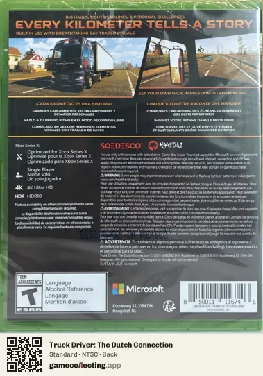 Truck Driver: The Dutch Connection Xbox Series X, NTSC box back