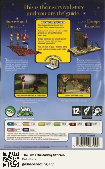 The Sims Castaway Stories Computer, PAL box back