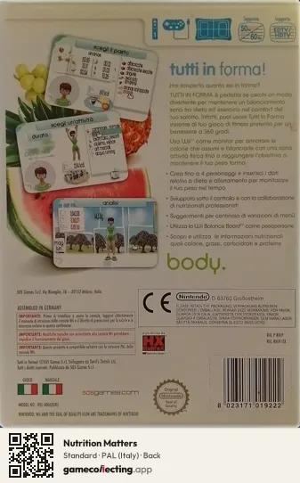 Nutrition Matters Nintendo Wii, Italy box back