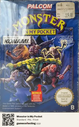 Monster in My Pocket Nintendo Entertainment System, PAL box front