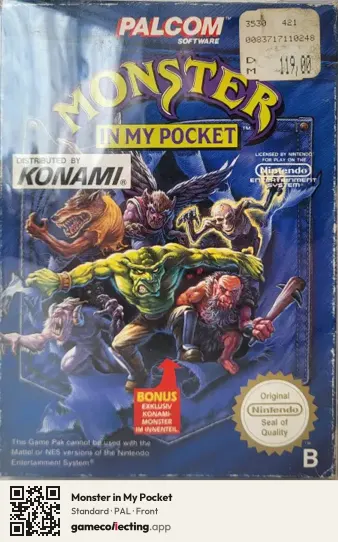 Monster in My Pocket Nintendo Entertainment System, PAL box front