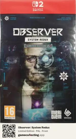 Observer: System Redux Nintendo Switch 2, PAL box front