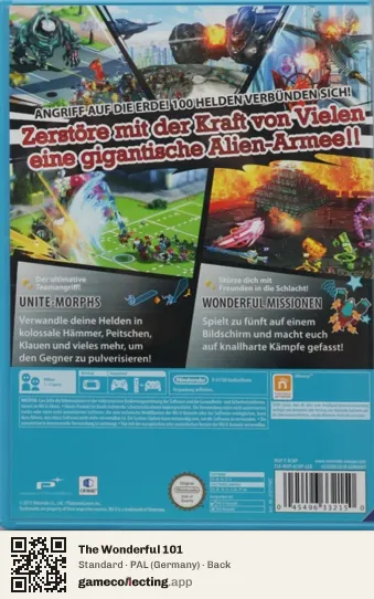 The Wonderful 101 Nintendo Wii U, Germany box back