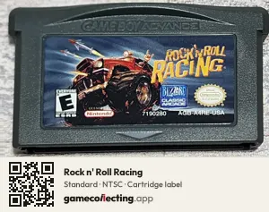 Rock n' Roll Racing Game Boy Advance, NTSC cartridge label