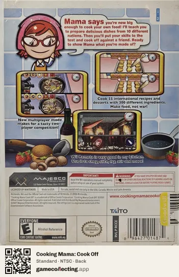 Cooking Mama: Cook Off Nintendo Wii, NTSC box back
