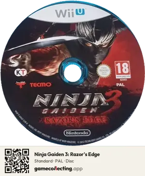 Ninja Gaiden 3: Razor's Edge Nintendo Wii U, PAL disc