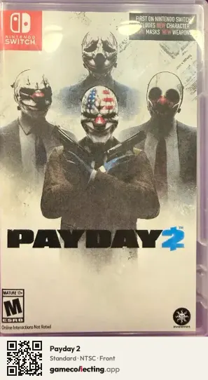 Payday 2 Nintendo Switch, NTSC box front