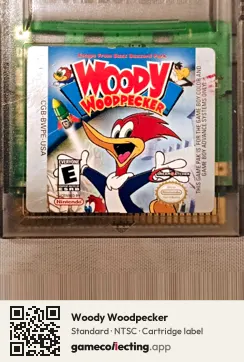 Woody Woodpecker Game Boy Color, NTSC cartridge label