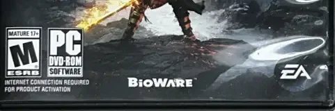 Dragon Age: Inquisition, the ESRB box on its front