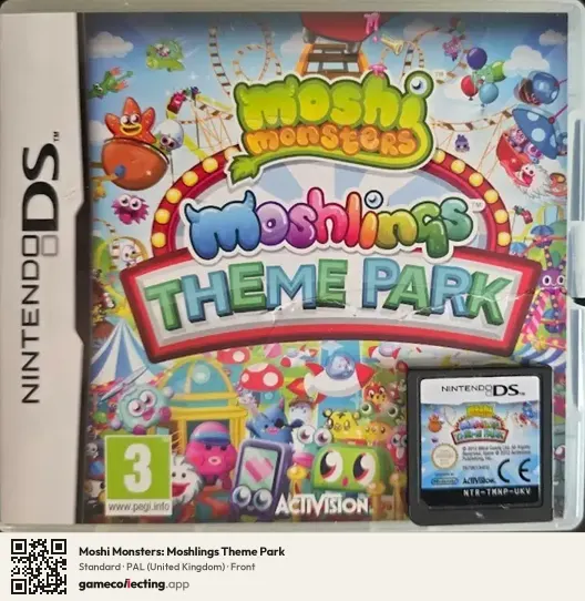 Moshi Monsters: Moshlings Theme Park Nintendo DS, United Kingdom box front