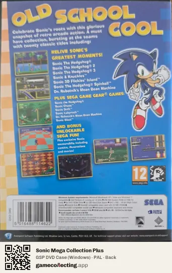 Sonic Mega Collection Plus Computer, PAL box back