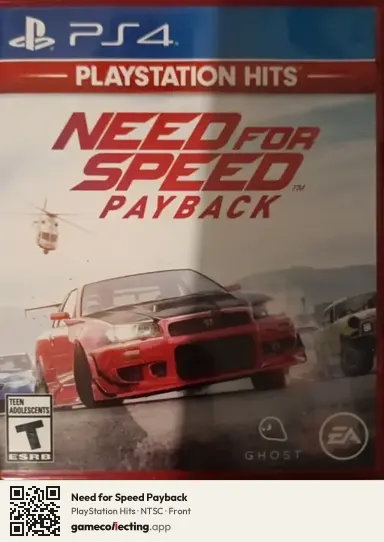 Need for Speed Payback PlayStation 4, NTSC box front