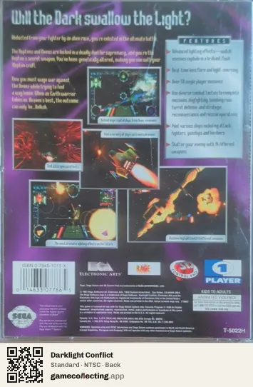 Darklight Conflict Sega Saturn, NTSC box back