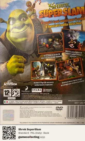 Shrek SuperSlam PlayStation 2, Italy box back