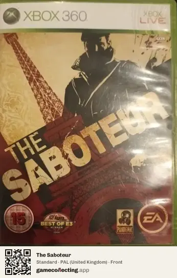 The Saboteur Xbox 360, United Kingdom box front