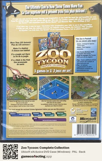 Zoo Tycoon: Complete Collection Computer, PAL box back