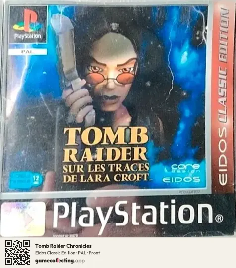 Tomb Raider Chronicles PlayStation, PAL box front