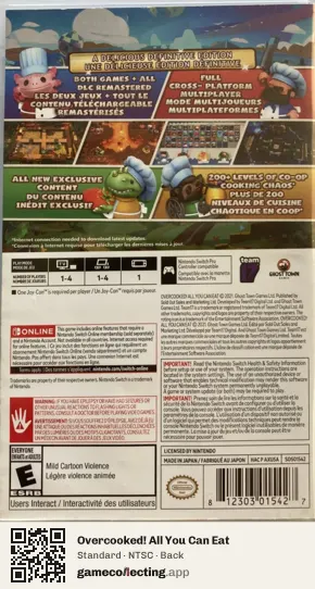 Overcooked! All You Can Eat Nintendo Switch, NTSC box back