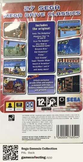 Sega Genesis Collection PlayStation Portable, PAL box back
