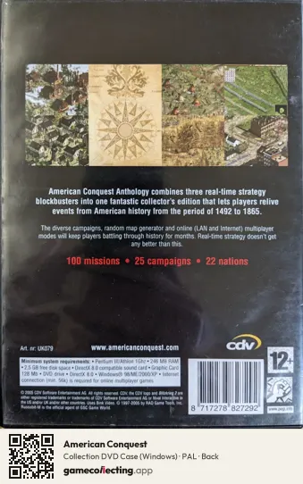 American Conquest Computer, PAL box back