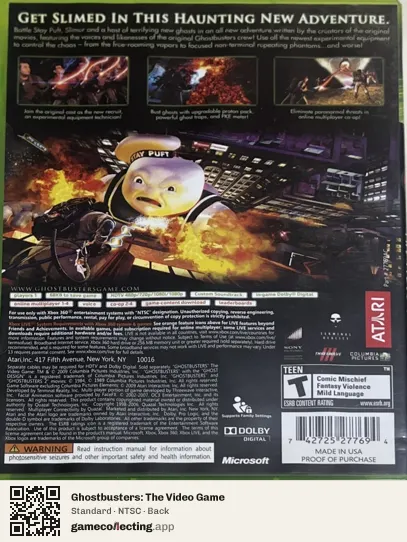 Ghostbusters: The Video Game Xbox 360, NTSC box back