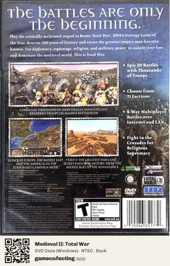 Medieval II: Total War Computer, NTSC box back