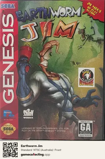 Earthworm Jim Sega Mega Drive / Genesis, Australia box front