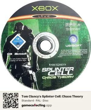 Tom Clancy's Splinter Cell: Chaos Theory Xbox, PAL disc