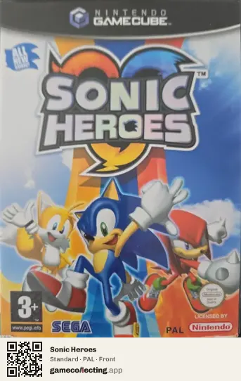 Sonic Heroes Nintendo GameCube, PAL box front