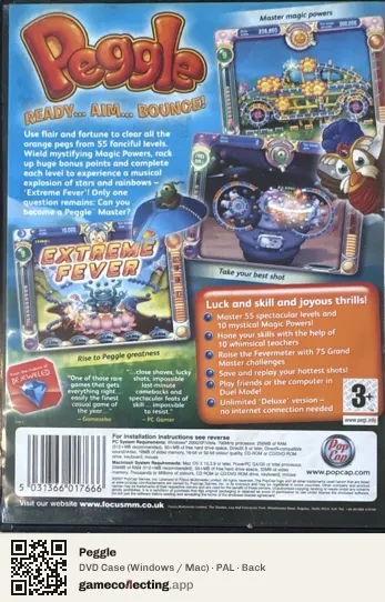 Peggle Computer, PAL box back