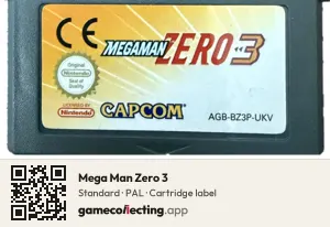 Mega Man Zero 3 Game Boy Advance, PAL cartridge label
