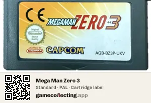 Mega Man Zero 3 Game Boy Advance, PAL cartridge label