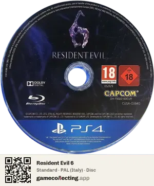 Resident Evil 6 PlayStation 4, PAL disc