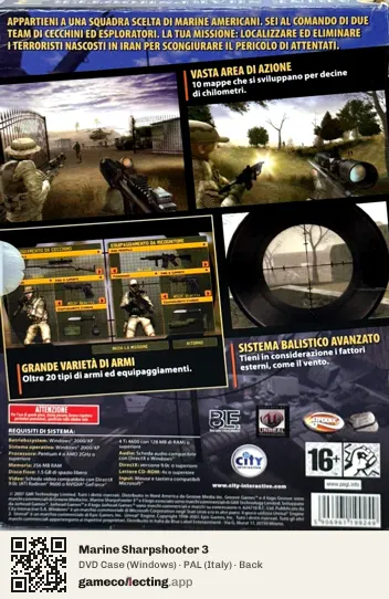 Marine Sharpshooter 3 Computer, Italy box back