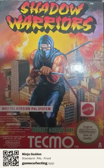 Ninja Gaiden Nintendo Entertainment System, PAL box front