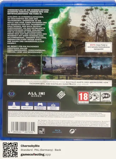 Chernobylite PlayStation 4, Germany box back