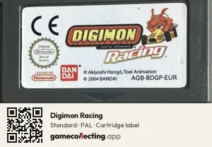 Digimon Racing Game Boy Advance, PAL cartridge label