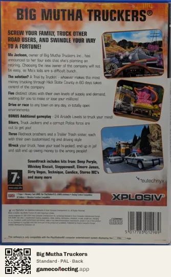 Big Mutha Truckers PlayStation 2, PAL box back