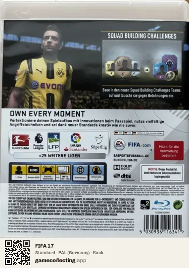 FIFA 17 PlayStation 3, Germany box back
