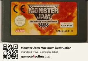 Monster Jam: Maximum Destruction Game Boy Advance, PAL cartridge label