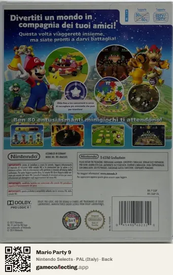 Mario Party 9 Nintendo Wii, Italy box back
